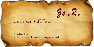 Zsirka Róza névjegykártya